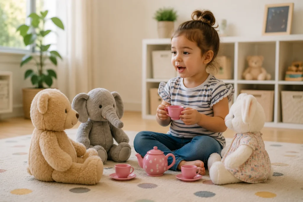 Child talking during imaginative play
