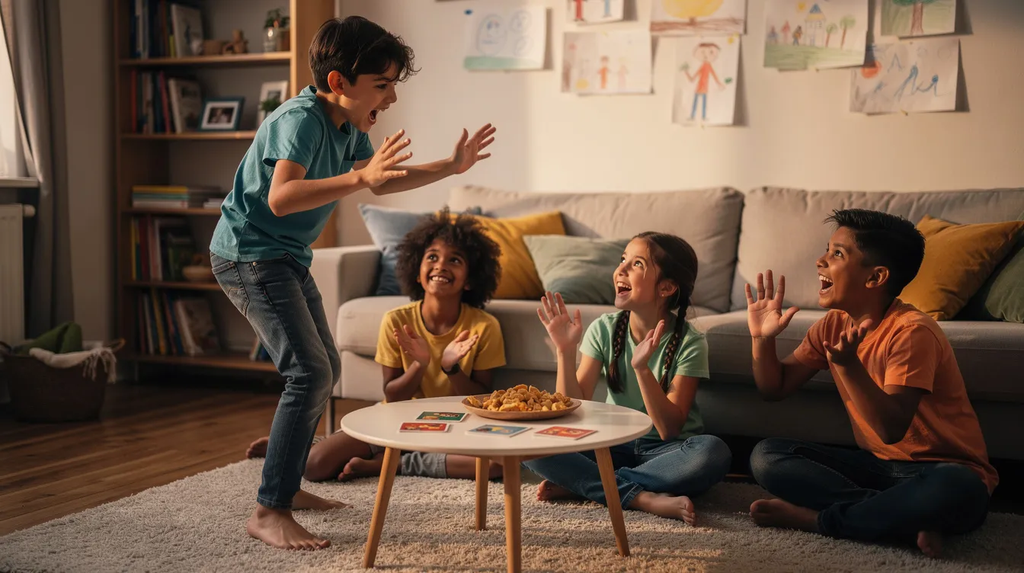 Child practices communication skills during play